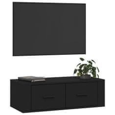 Vidaxl Závěsná TV skříňka černá 80 x 36 x 25 cm kompozitní dřevo