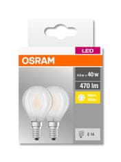 Osram 2x LED žárovka E14 P45 4W = 40W 470lm 2700K Teplá bílá [MLÉČNÁ bublina]