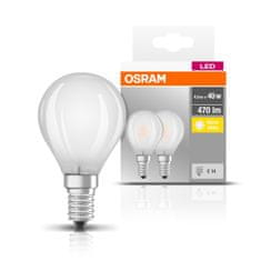 Osram 2x LED žárovka E14 P45 4W = 40W 470lm 2700K Teplá bílá [MLÉČNÁ bublina]