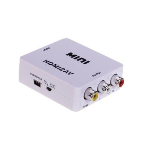 Northix Adaptér HDMI na AV Video Converter – bílý