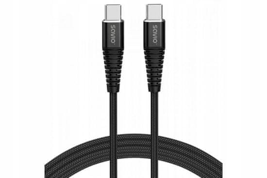 SAVIO Kabel CL-160 USB C - USB C černý 2m