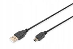 Assmann Kabel AK-300130-030-S USB typ A - miniUSB B černý 3m