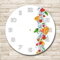 Wallmuralia Skleněné hodiny kulaté Ovoce s ledem bílé fi 30 cm