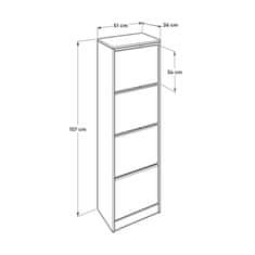 Hanah Home Botník, skříňka na boty SHC-340-BB-1, Bílá