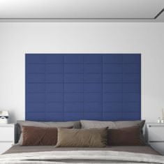 Greatstore Nástěnné panely 12 ks modré 60 x 15 cm textil 1,08 m²