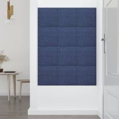 Greatstore Nástěnné panely 12 ks modré 30 x 30 cm textil 1,08 m²