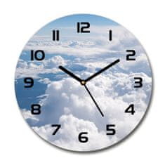 Wallmuralia Skleněné hodiny kulaté Pohled z letadla černé fi 30 cm