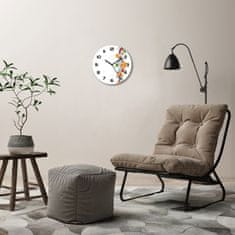 Wallmuralia Skleněné hodiny kulaté Ovoce s ledem černé fi 30 cm