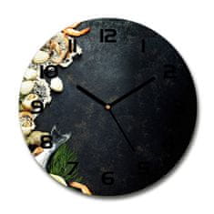 Wallmuralia Skleněné hodiny kulaté Ovoce moře černé fi 30 cm