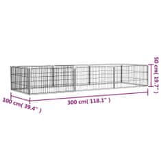 Petromila 8panelová ohrádka pro psy černá 100 x 50 cm práškovaná ocel