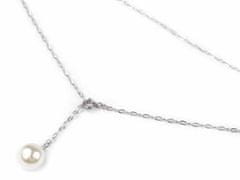 Kraftika 1ks latina náhrdelník z nerezové oceli s perlou, řetízky