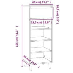 Greatstore Botník bílý s vysokým leskem 40 x 36 x 105 cm kompozitní dřevo