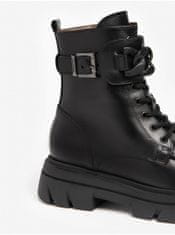 NeroGiardini Černé dámské kožené kotníkové boty Nero Giardini 41