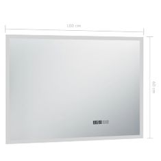 Vidaxl Koupelnové LED zrcadlo dotykový senzor zobrazení času 100x60 cm