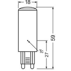 Osram LED žárovka G9 KAPSLE 4,8W = 50W 600lm 2700K Teplá bílá