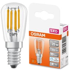 Osram LED žárovka E14 T26 2,8W = 25W 250lm 6500K Studená bílá