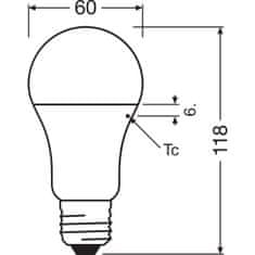 Osram LED žárovka E27 A75 10W = 75W 1055lm 6500K Studená bílá