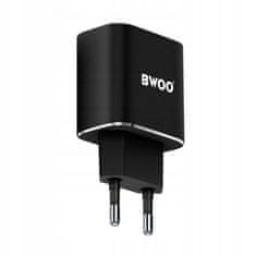 BWOO rychlá nabíječka usb qc 3.0 18w 3a, cda48 černá