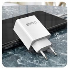 BWOO rychlá usb-c pd qc 20w 3a nástěnná nabíječka