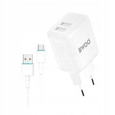 BWOO 2x usb 2,4a nástěnná nabíječka + usb-c kabel