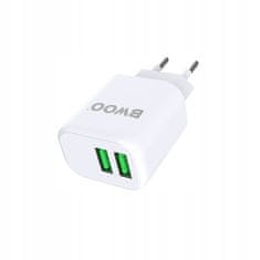 BWOO 2x usb 2,4a nástěnná nabíječka + usb-c kabel