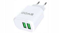 BWOO 2x usb 2,4a nástěnná nabíječka + usb-c kabel