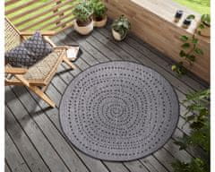 NORTHRUGS Kusový koberec Twin-Wendeteppiche 105418 Night Silver kruh – na ven i na doma 140x140 (průměr) kruh