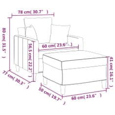 Vidaxl Křeslo s podnožkou tmavě zelené 60 cm samet