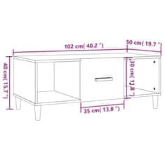 Vidaxl Konferenční stolek bílý s leskem 102x50x40 cm kompozitní dřevo