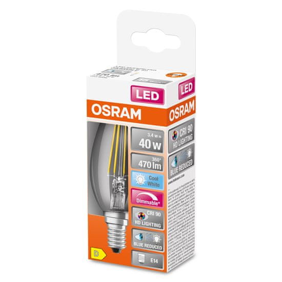 Osram LED žárovka E14 SVÍČKA 3,4W = 40W 470lm 4000K Neutrální bílá