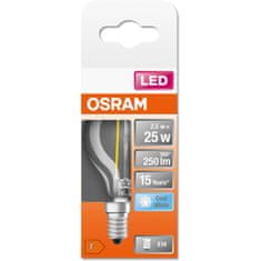 Osram LED žárovka E14 P45 2,5W = 25W 250lm 4000K Neutrální bílá