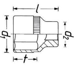 Hazet Kovaný vnitřní nástrčný klíč 1/2" dvanáctihranný 36mm Hazet 3047-36 - HA190683