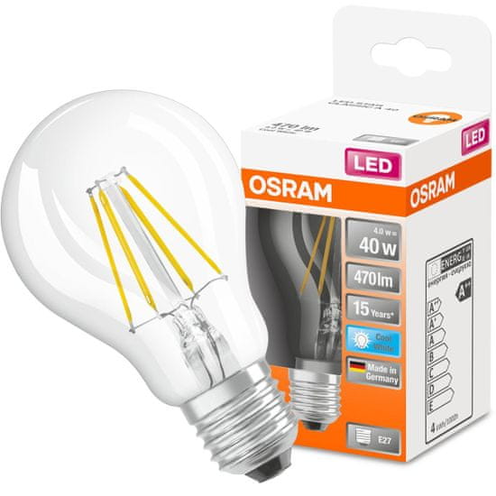 Osram LED žárovka E27 A60 4W = 40W 470lm 4000K Neutrální bílá