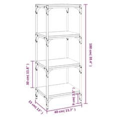 Vidaxl Knihovna dub sonoma 40x33x100 cm kompozitní dřevo a ocel