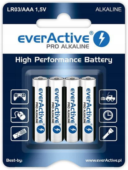 everActive Baterie Pro Alkaline LR034BLPA AAA 1250mAh 4 ks.