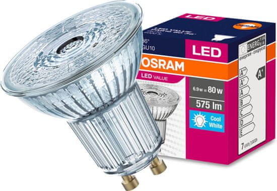 Osram LED žárovka GU10 6,9W = 80W 575lm 4000K Neutrální bílá 36°