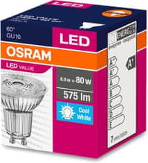 Osram LED žárovka GU10 6,9W = 80W 575lm 4000K Neutrální bílá 60°