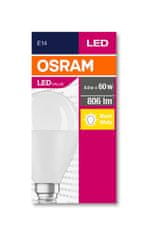 Osram LED žárovka E14 P45 8W = 60W 806lm 2700K Teplá bílá