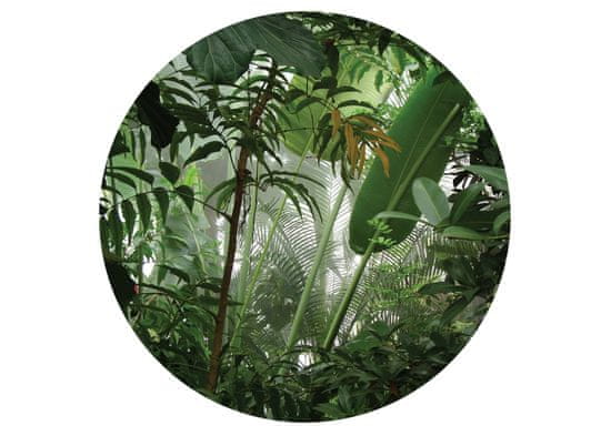 AG Design Tropické rostliny, kulatá samolepicí vliesová fototapeta do obývacího pokoje, ložnice, jídelny, kuchyně, 140x140