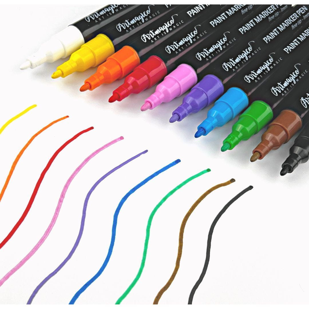 Artmagico Acrylic markers with fine tip 12 pcs - Artmagico