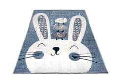 Oaza koberce Dětský 3D koberec králíček modrý 80 cm x 150 cm
