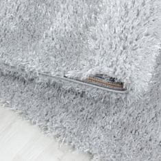Oaza koberce Brilantní polyesterový koberec shaggy stříbrný kruh 160 cm x 160 cm