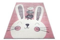 Oaza koberce Dětský koberec 3D Bunny růžový 160 cm x 230 cm