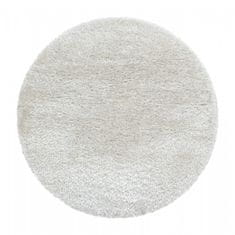 Oaza koberce Brilantní polyesterový koberec shaggy krémový kruh 120 cm x 120 cm