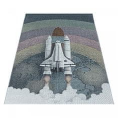 Oaza koberce Dětský koberec Zábavná vesmírná raketa vícebarevný 80 cm x 150 cm