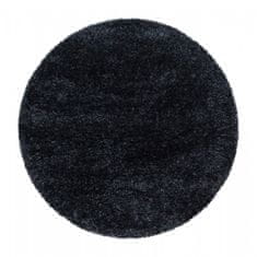 Oaza koberce Brilantní polyesterový koberec shaggy black circle 120 cm x 120 cm