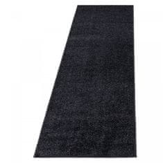 Oaza koberce Ata jednotný koberec černý 80 cm 250 cm