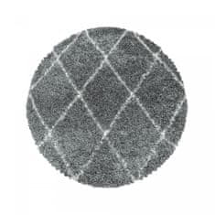 Oaza koberce Alvor šedý kostkovaný koberec 200 cm x 200 cm kolo