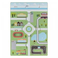 Oaza koberce Dětský koberec Play streets zelený 80 cm x 120 cm