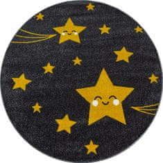 Oaza koberce Dětský koberec Dětské hvězdy žlutý kruh 160 cm x 160 cm